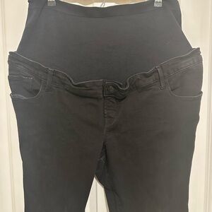 Old Navy Maternity Rockstar Super Skinny Full Panel Black Jeans